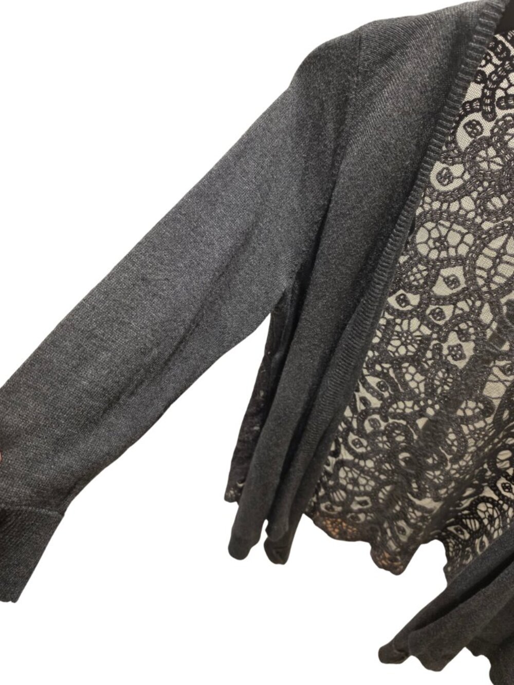 American Eagle Lace Back Cardigan Grey Medium - Picture 4 of 7